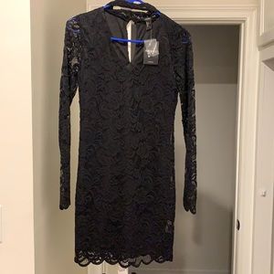 Forever 21 black long sleeve lace dress small